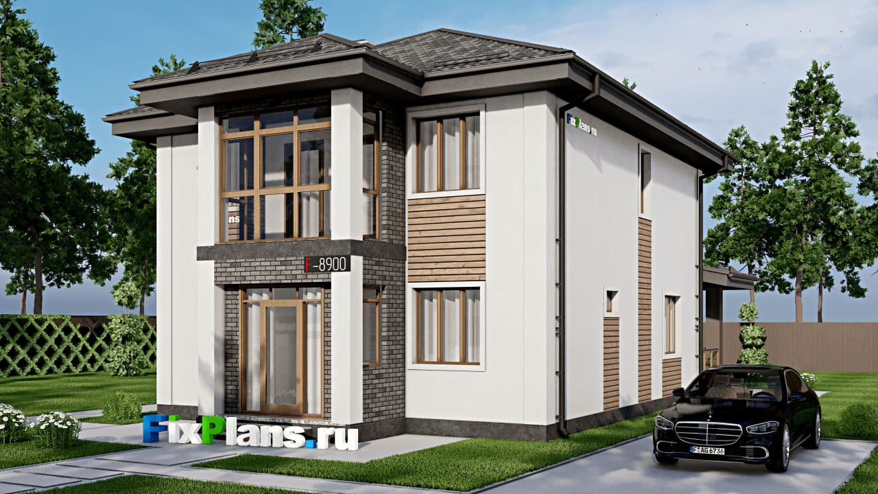 Двухэтажный дом F-8900 — фасад