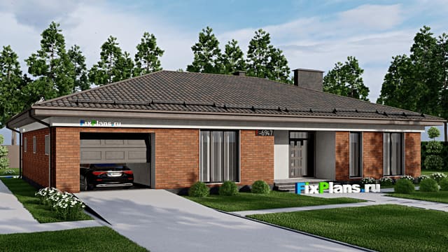 Одноэтажный дом F-6947