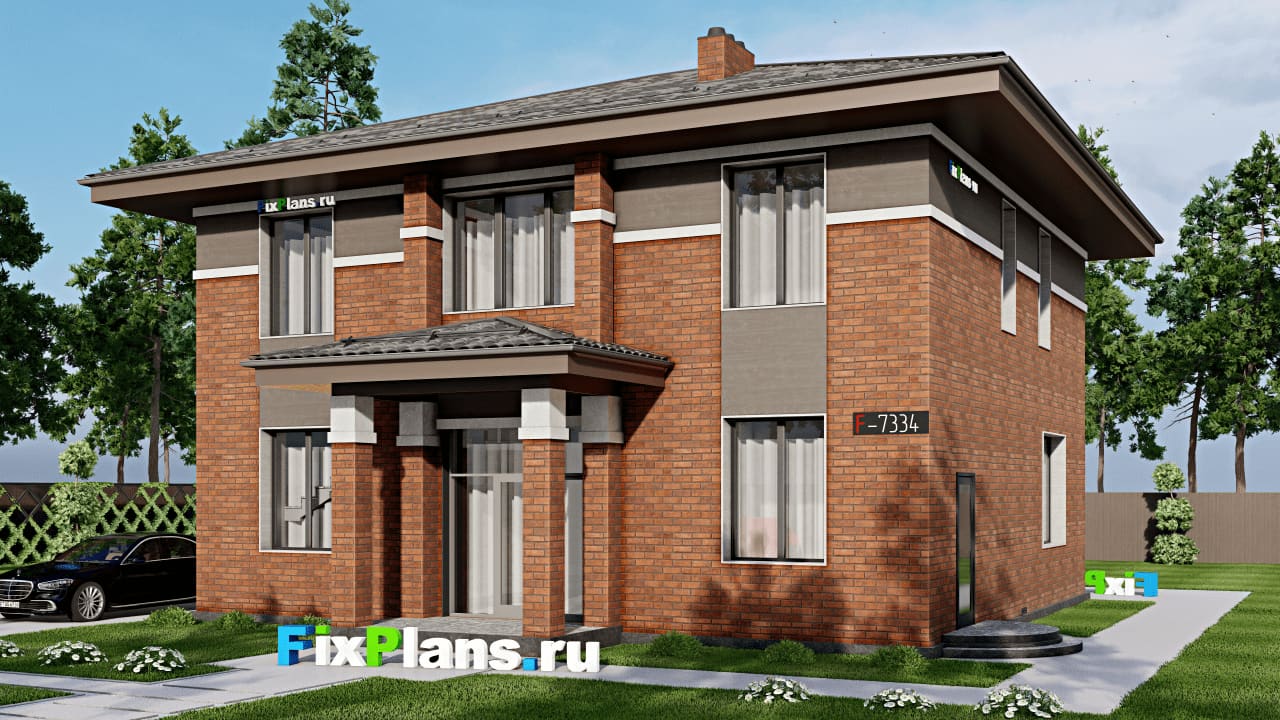 Двухэтажный дом F-7334 — фасад
