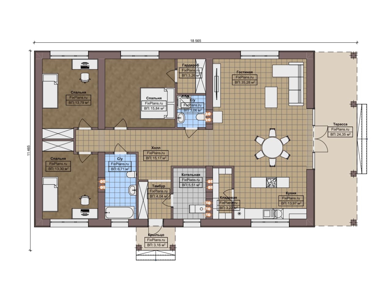 Планировка Одноэтажный дом F-9926