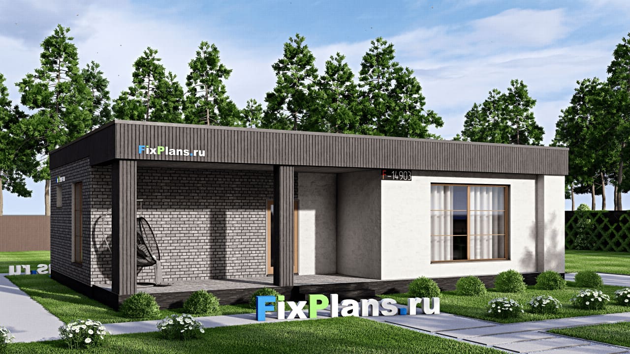 Одноэтажный дом F-14903 — фасад