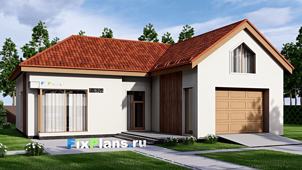 Одноэтажный дом F-16244 — фасад