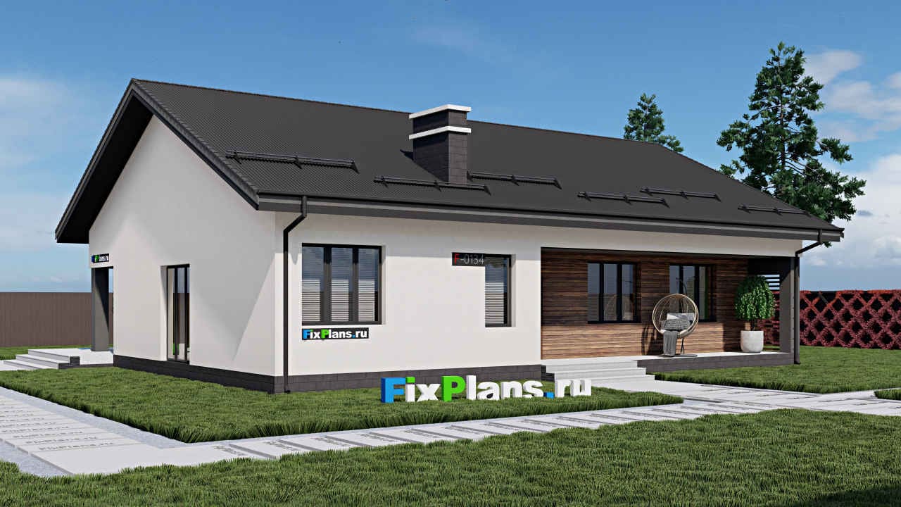 Одноэтажный дом F - 0134 — фасад